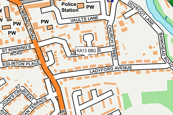 KA13 6BG map - OS OpenMap – Local (Ordnance Survey) KA13 6BG map - OS OpenMap – Local (Ordnance Survey)