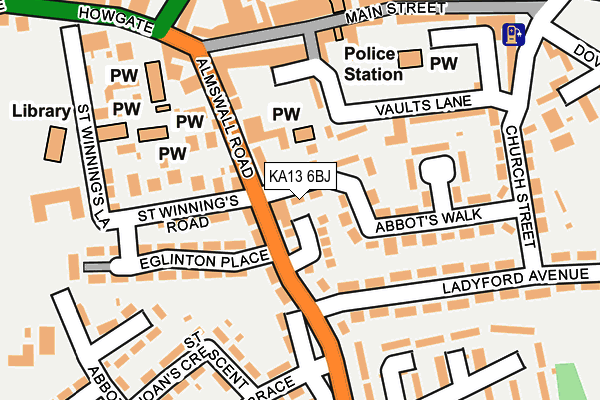 KA13 6BJ map - OS OpenMap – Local (Ordnance Survey) KA13 6BJ map - OS OpenMap – Local (Ordnance Survey)