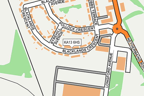 KA13 6HS map - OS OpenMap – Local (Ordnance Survey) KA13 6HS map - OS OpenMap – Local (Ordnance Survey)