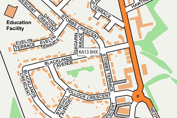 KA13 6HX map - OS OpenMap – Local (Ordnance Survey) KA13 6HX map - OS OpenMap – Local (Ordnance Survey)