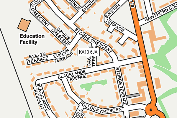KA13 6JA map - OS OpenMap – Local (Ordnance Survey) KA13 6JA map - OS OpenMap – Local (Ordnance Survey)