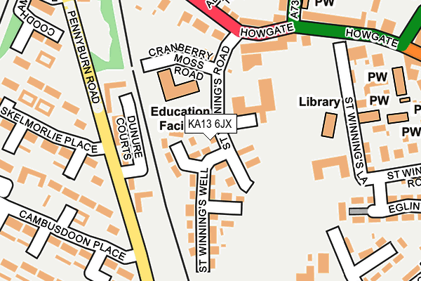 KA13 6JX map - OS OpenMap – Local (Ordnance Survey) KA13 6JX map - OS OpenMap – Local (Ordnance Survey)