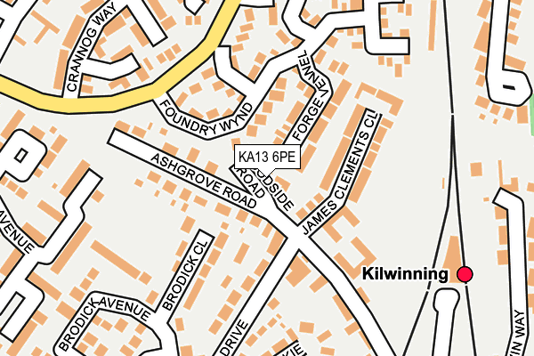KA13 6PE map - OS OpenMap – Local (Ordnance Survey) KA13 6PE map - OS OpenMap – Local (Ordnance Survey)