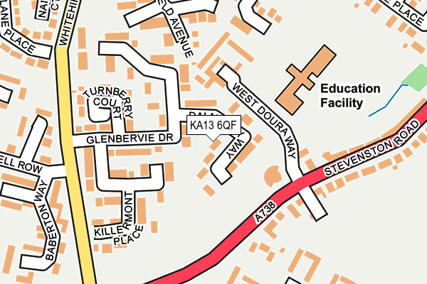 KA13 6QF map - OS OpenMap – Local (Ordnance Survey) KA13 6QF map - OS OpenMap – Local (Ordnance Survey)