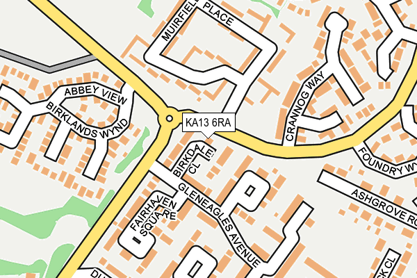 KA13 6RA map - OS OpenMap – Local (Ordnance Survey) KA13 6RA map - OS OpenMap – Local (Ordnance Survey)