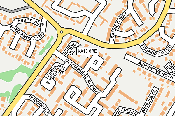KA13 6RE map - OS OpenMap – Local (Ordnance Survey) KA13 6RE map - OS OpenMap – Local (Ordnance Survey)