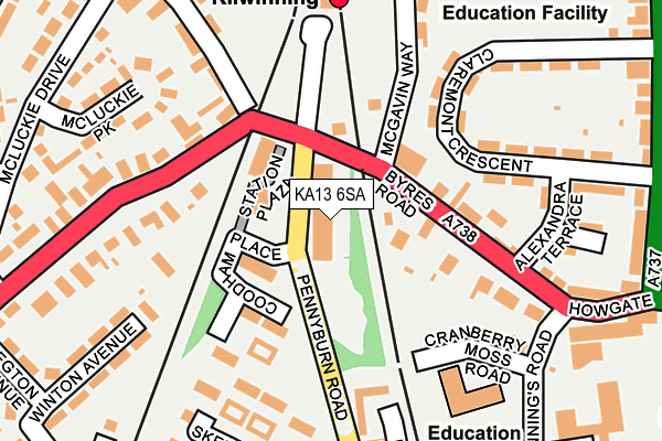 KA13 6SA map - OS OpenMap – Local (Ordnance Survey) KA13 6SA map - OS OpenMap – Local (Ordnance Survey)