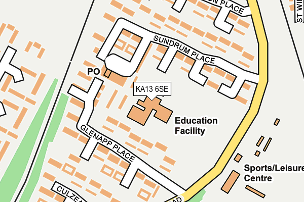KA13 6SE map - OS OpenMap – Local (Ordnance Survey) KA13 6SE map - OS OpenMap – Local (Ordnance Survey)
