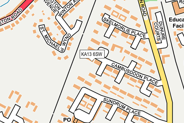 KA13 6SW map - OS OpenMap – Local (Ordnance Survey) KA13 6SW map - OS OpenMap – Local (Ordnance Survey)