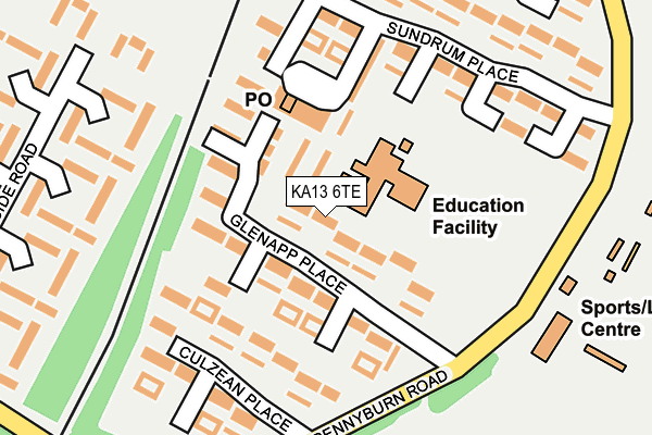 KA13 6TE map - OS OpenMap – Local (Ordnance Survey) KA13 6TE map - OS OpenMap – Local (Ordnance Survey)