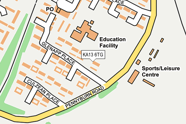 KA13 6TG map - OS OpenMap – Local (Ordnance Survey)