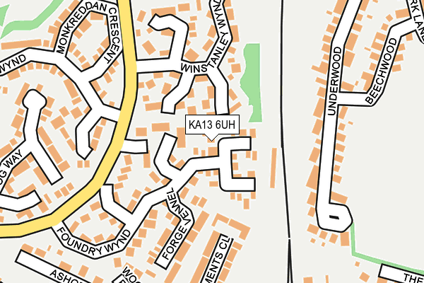 KA13 6UH map - OS OpenMap – Local (Ordnance Survey) KA13 6UH map - OS OpenMap – Local (Ordnance Survey)