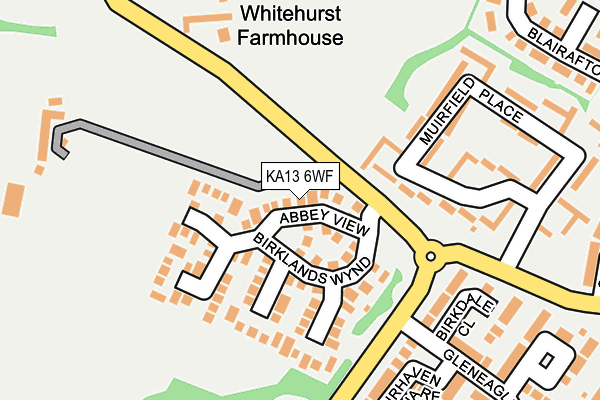 KA13 6WF map - OS OpenMap – Local (Ordnance Survey) KA13 6WF map - OS OpenMap – Local (Ordnance Survey)