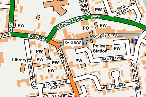KA13 6WS map - OS OpenMap – Local (Ordnance Survey) KA13 6WS map - OS OpenMap – Local (Ordnance Survey)