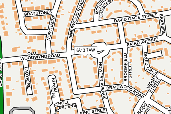 KA13 7AW map - OS OpenMap – Local (Ordnance Survey) KA13 7AW map - OS OpenMap – Local (Ordnance Survey)