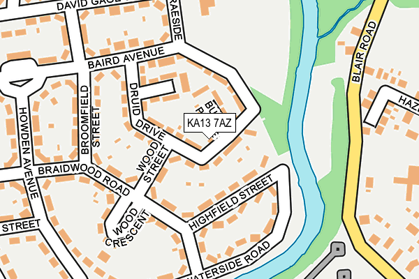 KA13 7AZ map - OS OpenMap – Local (Ordnance Survey) KA13 7AZ map - OS OpenMap – Local (Ordnance Survey)