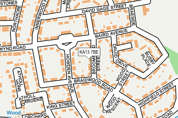 KA13 7BE map - OS OpenMap – Local (Ordnance Survey) KA13 7BE map - OS OpenMap – Local (Ordnance Survey)