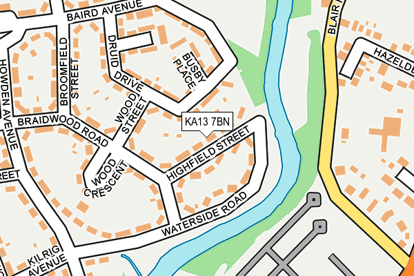 KA13 7BN map - OS OpenMap – Local (Ordnance Survey) KA13 7BN map - OS OpenMap – Local (Ordnance Survey)
