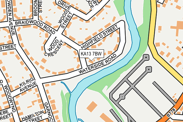 KA13 7BW map - OS OpenMap – Local (Ordnance Survey) KA13 7BW map - OS OpenMap – Local (Ordnance Survey)