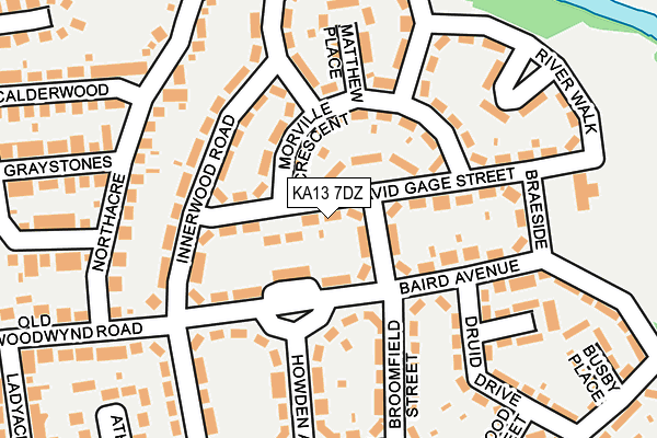 KA13 7DZ map - OS OpenMap – Local (Ordnance Survey) KA13 7DZ map - OS OpenMap – Local (Ordnance Survey)