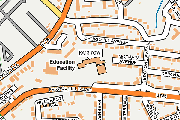 KA13 7GW map - OS OpenMap – Local (Ordnance Survey) KA13 7GW map - OS OpenMap – Local (Ordnance Survey)