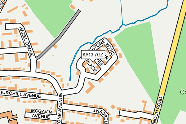 KA13 7GZ map - OS OpenMap – Local (Ordnance Survey) KA13 7GZ map - OS OpenMap – Local (Ordnance Survey)