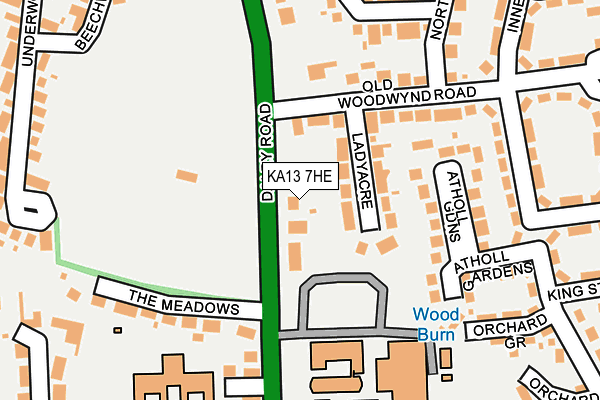 KA13 7HE map - OS OpenMap – Local (Ordnance Survey) KA13 7HE map - OS OpenMap – Local (Ordnance Survey)