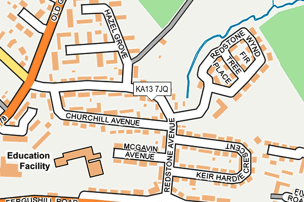 KA13 7JQ map - OS OpenMap – Local (Ordnance Survey) KA13 7JQ map - OS OpenMap – Local (Ordnance Survey)