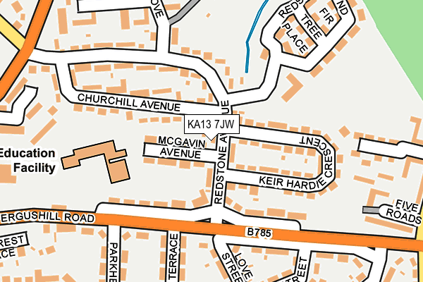 KA13 7JW map - OS OpenMap – Local (Ordnance Survey) KA13 7JW map - OS OpenMap – Local (Ordnance Survey)