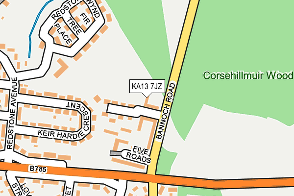 KA13 7JZ map - OS OpenMap – Local (Ordnance Survey) KA13 7JZ map - OS OpenMap – Local (Ordnance Survey)