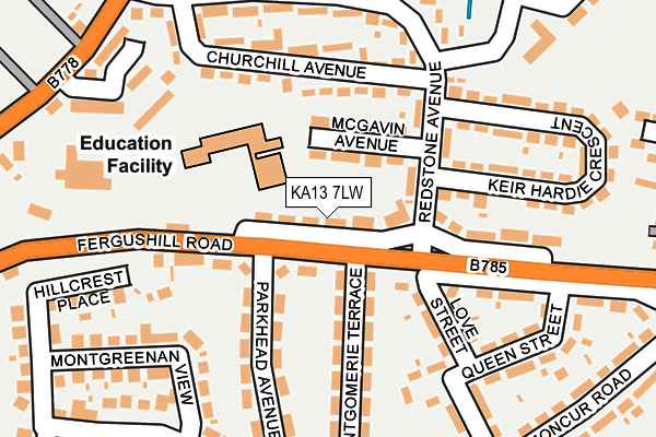 KA13 7LW map - OS OpenMap – Local (Ordnance Survey) KA13 7LW map - OS OpenMap – Local (Ordnance Survey)