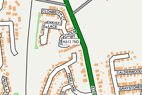 KA13 7ND map - OS OpenMap – Local (Ordnance Survey) KA13 7ND map - OS OpenMap – Local (Ordnance Survey)