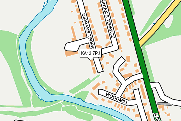 KA13 7PJ map - OS OpenMap – Local (Ordnance Survey) KA13 7PJ map - OS OpenMap – Local (Ordnance Survey)