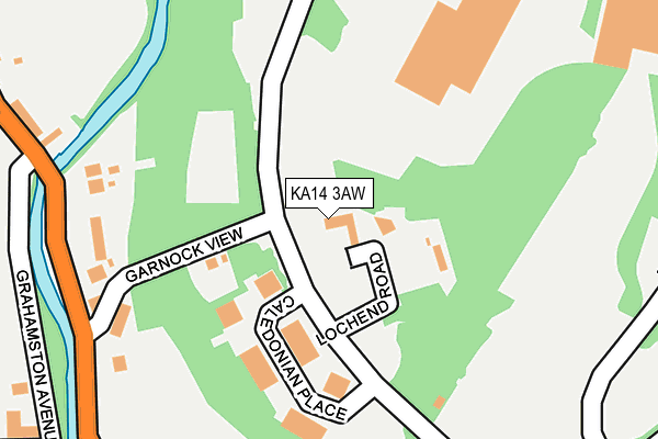 KA14 3AW map - OS OpenMap – Local (Ordnance Survey) KA14 3AW map - OS OpenMap – Local (Ordnance Survey)