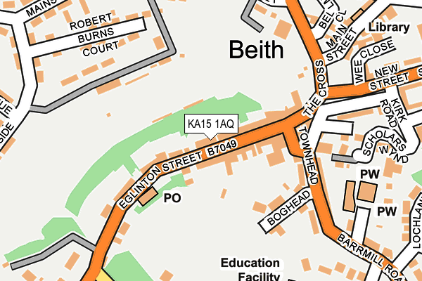 KA15 1AQ map - OS OpenMap – Local (Ordnance Survey) KA15 1AQ map - OS OpenMap – Local (Ordnance Survey)