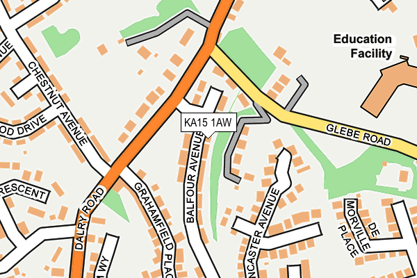 KA15 1AW map - OS OpenMap – Local (Ordnance Survey) KA15 1AW map - OS OpenMap – Local (Ordnance Survey)