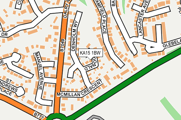 KA15 1BW map - OS OpenMap – Local (Ordnance Survey) KA15 1BW map - OS OpenMap – Local (Ordnance Survey)