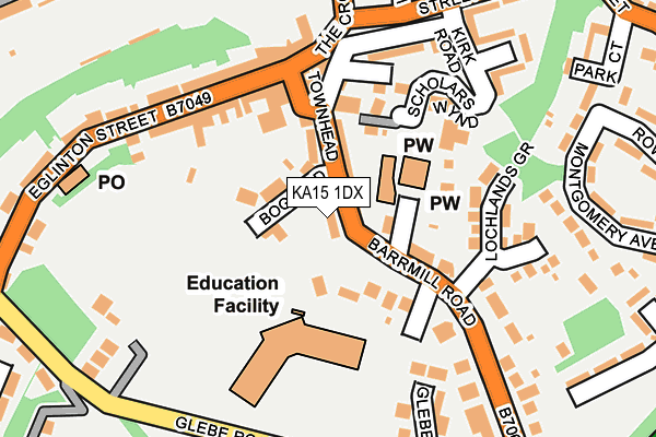 KA15 1DX map - OS OpenMap – Local (Ordnance Survey) KA15 1DX map - OS OpenMap – Local (Ordnance Survey)