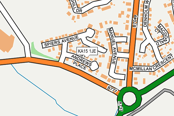 KA15 1JE map - OS OpenMap – Local (Ordnance Survey) KA15 1JE map - OS OpenMap – Local (Ordnance Survey)
