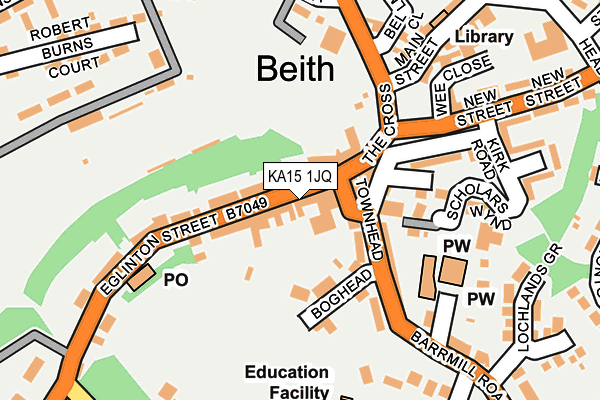 KA15 1JQ map - OS OpenMap – Local (Ordnance Survey) KA15 1JQ map - OS OpenMap – Local (Ordnance Survey)