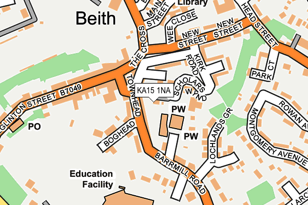 KA15 1NA map - OS OpenMap – Local (Ordnance Survey)