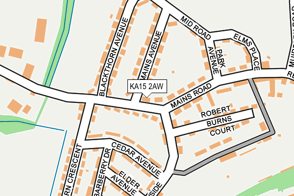 KA15 2AW map - OS OpenMap – Local (Ordnance Survey) KA15 2AW map - OS OpenMap – Local (Ordnance Survey)