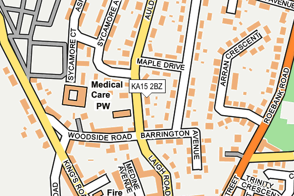 KA15 2BZ map - OS OpenMap – Local (Ordnance Survey) KA15 2BZ map - OS OpenMap – Local (Ordnance Survey)