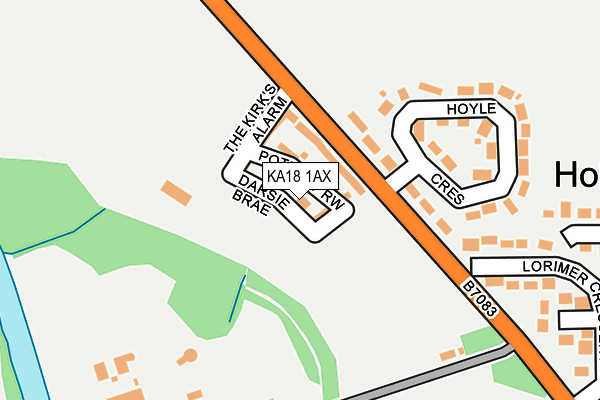 KA18 1AX map - OS OpenMap – Local (Ordnance Survey) KA18 1AX map - OS OpenMap – Local (Ordnance Survey)