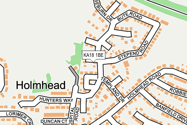 KA18 1BE map - OS OpenMap – Local (Ordnance Survey) KA18 1BE map - OS OpenMap – Local (Ordnance Survey)