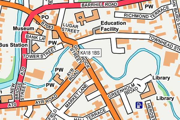 KA18 1BS map - OS OpenMap – Local (Ordnance Survey) KA18 1BS map - OS OpenMap – Local (Ordnance Survey)