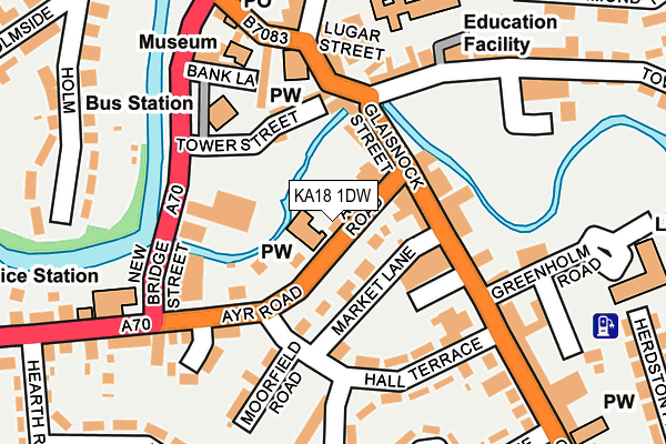 KA18 1DW map - OS OpenMap – Local (Ordnance Survey) KA18 1DW map - OS OpenMap – Local (Ordnance Survey)