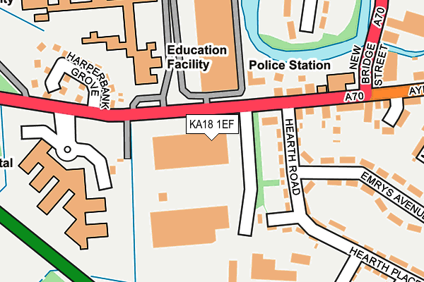 KA18 1EF map - OS OpenMap – Local (Ordnance Survey) KA18 1EF map - OS OpenMap – Local (Ordnance Survey)