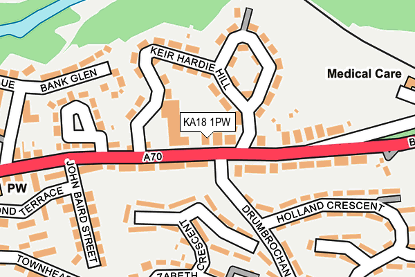 KA18 1PW map - OS OpenMap – Local (Ordnance Survey) KA18 1PW map - OS OpenMap – Local (Ordnance Survey)