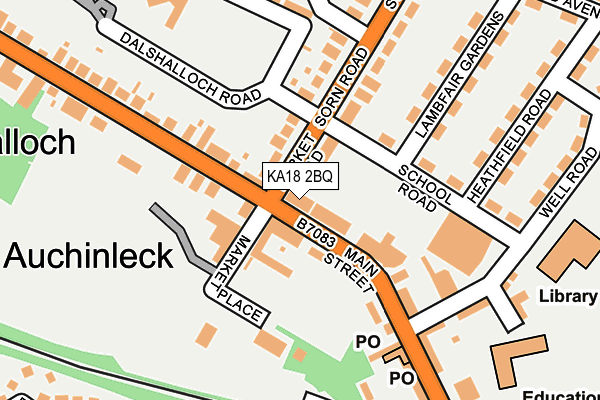 KA18 2BQ map - OS OpenMap – Local (Ordnance Survey) KA18 2BQ map - OS OpenMap – Local (Ordnance Survey)